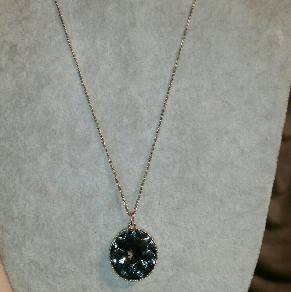 LOFT Gold, Purple Faceted Crystal Necklace
